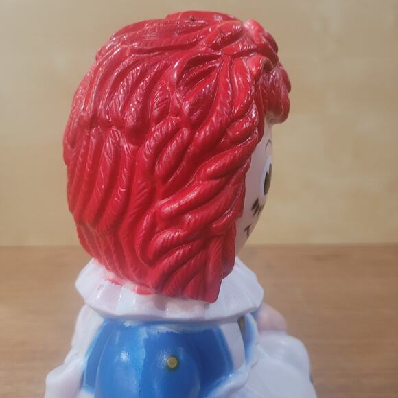 My Toy Co Vintage 1972 RAGGEDY ANN Coin Bank Bobbs Merrill w/Plug Doll Child Toy - Picture 15 of 16